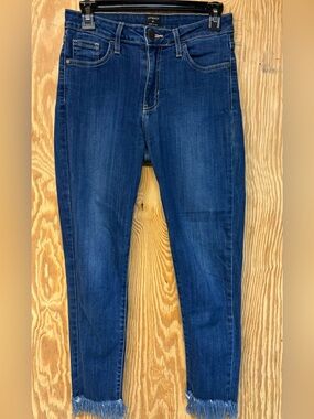 Justblack Dark Blue Jeans with Frayed Hem